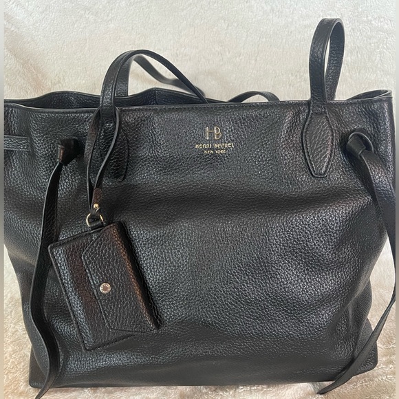 Like New Henri Bendel soft pebble leather tote. - Picture 1 of 15